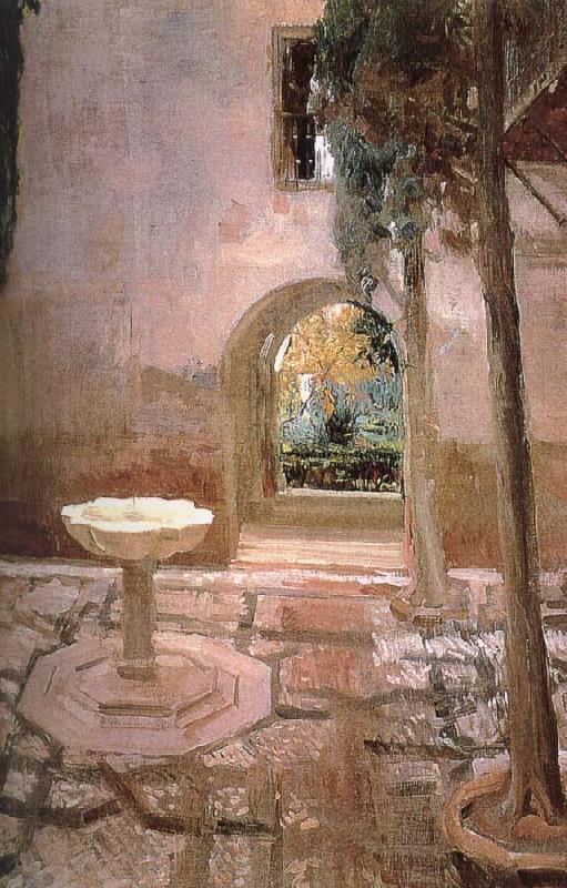 Joaquin Sorolla Courtyard Norge oil painting art